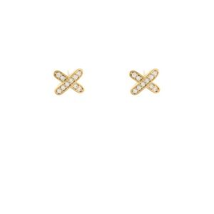 Pave X Shape Studs
